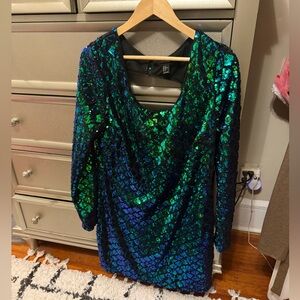 Forever 21 after dark collection showstopper mermaid sequin dress 2XL